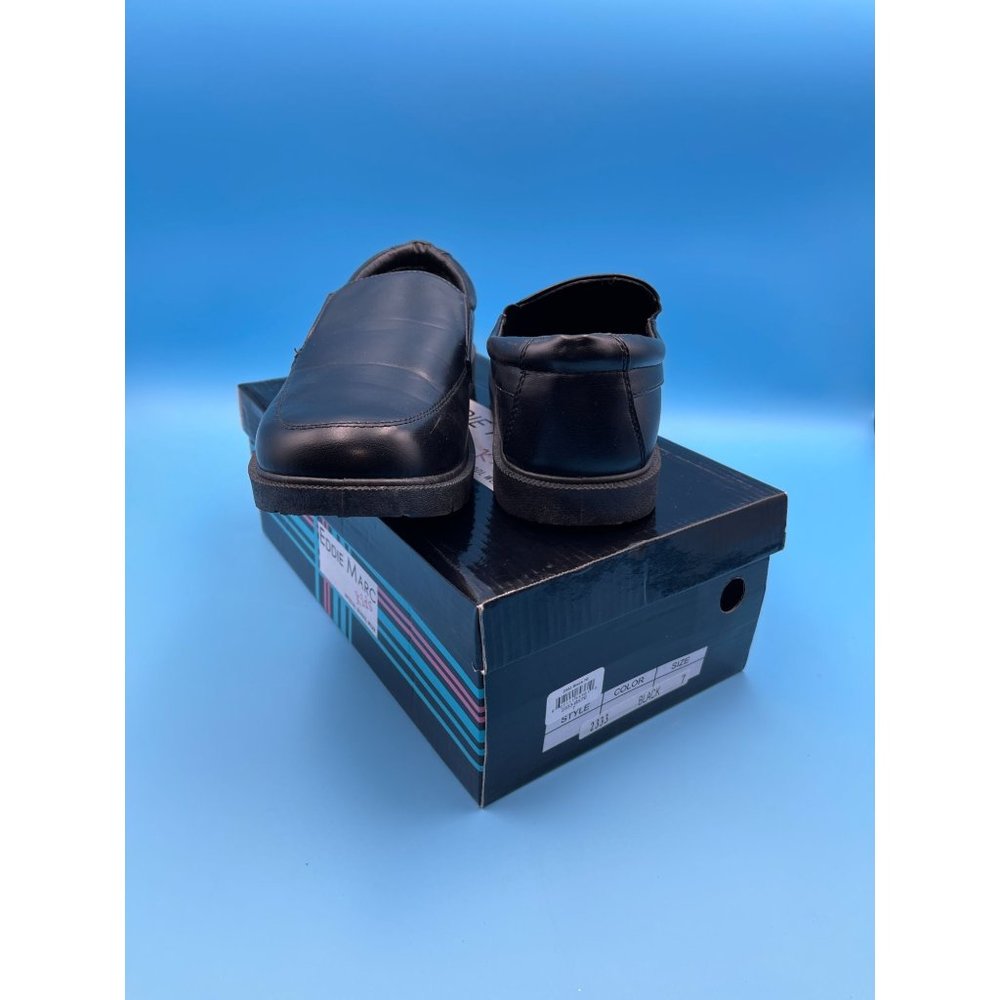 Eddie Marc Kids  Official School Wear  US 7 Black  Solid Faux Leather